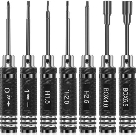 Lot de 7 tournevis RC - Kit de tournevis léger - Kit de réparation portable RC pour modèles d'hélicoptères de drones (1/5)