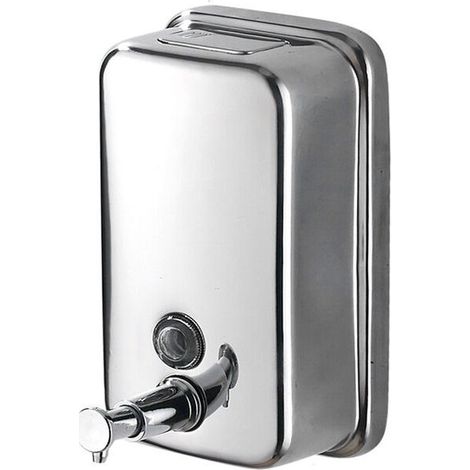 Distributeur de savon liquide mural 800ml en acier inoxydable poli, pour salle de bains et cuisine, fixation murale, pièce unique (1/5)