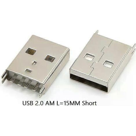 10-teiliges USB-20-Stecker-Set Typ A (Stecker) mit vertikaler Montage, zum Löten, weiß/schwarz (1/4)