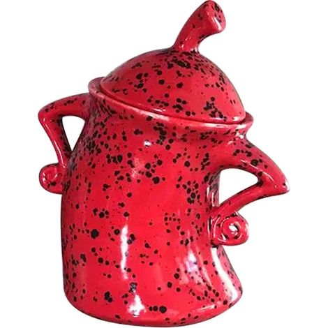 Bidon résistant aux chocs en PVC durable, boîte de rangement alimentaire avec couvercle, décoration de bureau rouge pour Halloween (1/5)