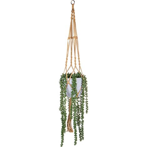 Pianta Artificiale Sedum con Pot da Appendere Ø 14 H 110 cm (1/3)