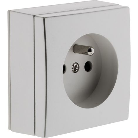 Zenitech – Prise de courant 2 pôles + terre – Pose en saillie avec bornes à vis – Puissance 3680 W sous 230 V – Normes CE et NF
