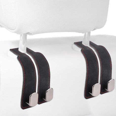 crochets pour appuie-tête de voiture, crochets pour sac à main d'appuie-tête de voiture, crochets de rangement pour siège auto, crochets pour sac à main de siège auto (noir) (1/5)