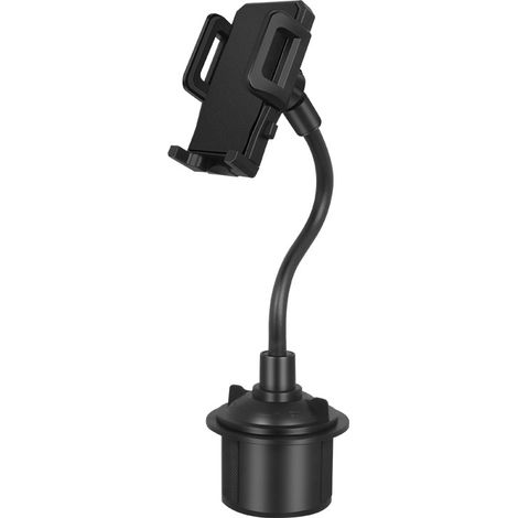 Support GPS Smartphone Rotatif Réglable Fixation Voiture Porte-Gobelet Universel - Noir (1/2)