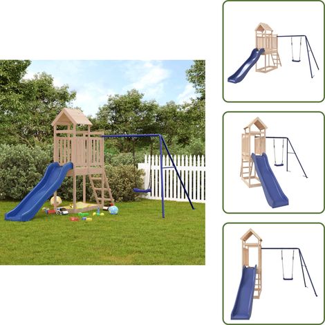 Columpio infantil - vidaXL Parque infantil de exterior madera maciza de pino - Juego en el jardín