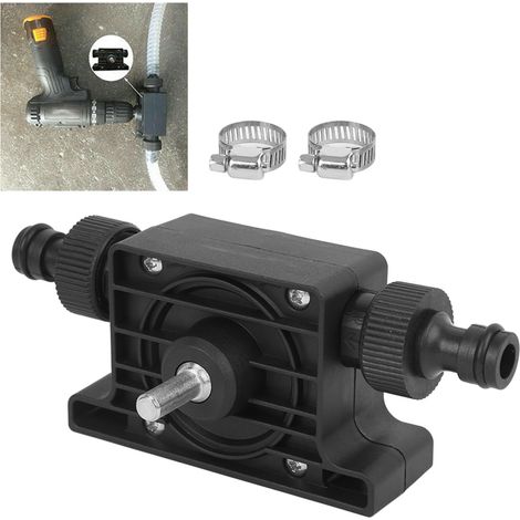 Tragbare, elektrisch betriebene Bohrmaschinenpumpe, kompakte Wasser- und Ölpumpe mit 2 Anschlüssen, schwarze Ölpumpe (1/5)