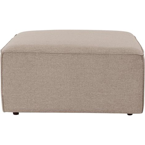 Puff reposapiés cuadrado moderno de lino 85x85cm Fora P - Beige