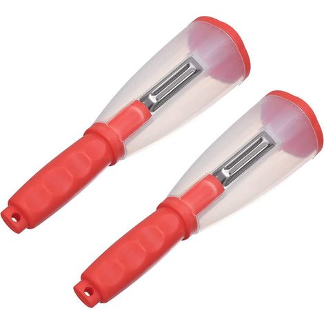 Éplucheuse Multifonctionnelle - Lame Acier Inoxydable - Pour Légumes Fruits Pommes - Tube de Rangement Inclus - 1 Pièce (1/5)