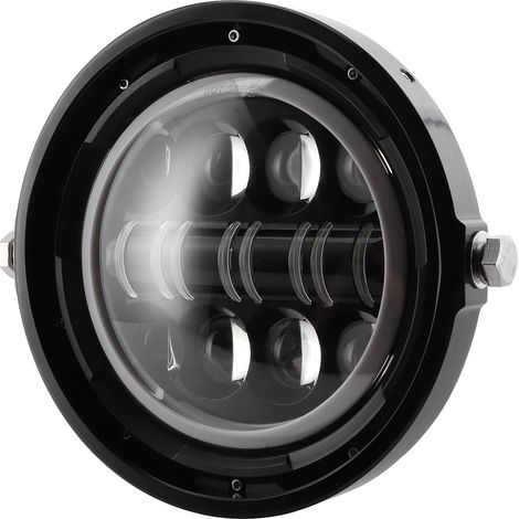 Phare avant LED rétro 7 pouces, feux de route/croisement, feu de jour, universel pour moto (1/5)