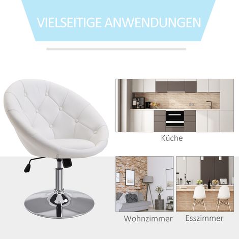 Fauteuil lounge salon avec base en acier, fauteuil relax et lecture en similicuir blanc, coussin moelleux pour chambre à coucher (1/5)