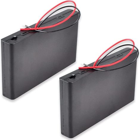 2 Pièces 12V 8xAA Support de Batterie Boîte de Rangement de Batterie en Plastique avec Couvercle de Boîtier Interrupteur Marche/Arrêt avec Fils Conducteurs (1/5)