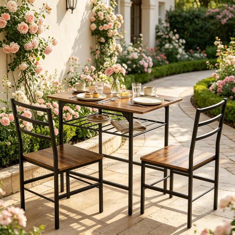 Moderner Esszimmer-Set,Platzsparendes Esszimmer-Set mit Tisch und zwei Stühlen,Kompaktes Möbelset(nur mit 2pcs Stühle,1pcs Tabelle) (1/5)