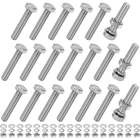 20-Pcs Avec Écrous Rondelles Plates Et Rondelles Frein M8x40mm (1/5)