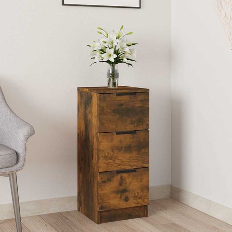 Buffet-Meuble de rangement Chêne fumé 30x30x70 cm Bois d'ingénierie 305557 (1/5)