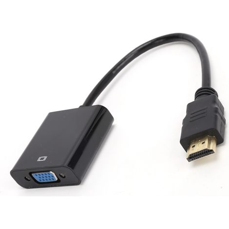 Câble convertisseur HDMI vers VGA avec audio 3,5 mm pour Chromebook/Raspberry Pi/Xbox (noir) (1/5)