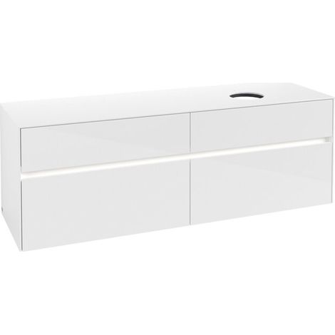 VB WTUS Collaro C051B0 1600x548x500mm avec bandeau 4 pièces WT en blanc brillant (1/2)