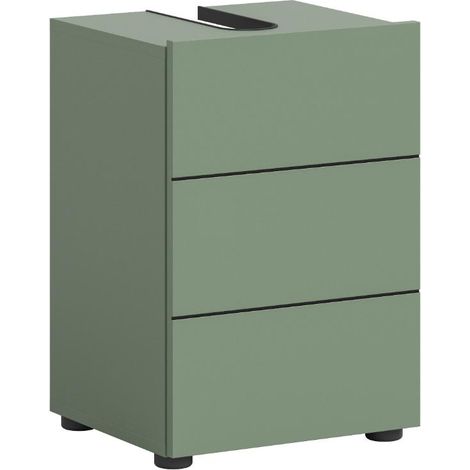 Vira meuble sous lavabo 1 porte vert poussiéreux. (1/5)