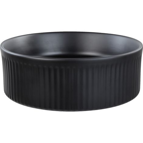Lavabo sobre encimera de cerámica mate negro ⌀ 37 cm Geldo
