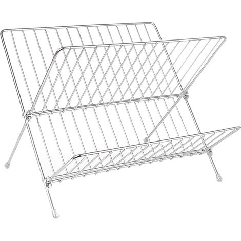 Égouttoir Panier Vaisselle Tablette, à 2 Niveaux, égouttoirs Pliables en Forme De X, Support Séchage pour Assiettes Dîner, Comptoirs Cuisine Domicile -'Parent'-'- (1/5)