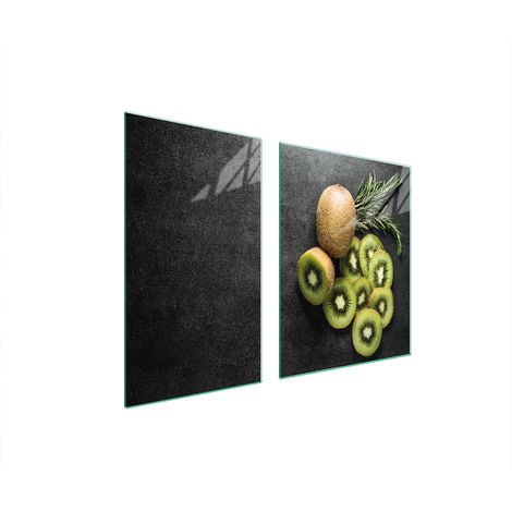ASSIETTE EN VERRE et PLANCHE À DÉCOUPER 100x52 KIWI (1/5)