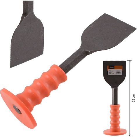Trade Shop - Spatel-Meißel mit Handschutz für Mason-Stein-flache Spitze -