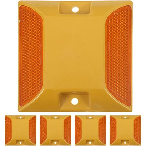 Lot de 5 Marqueurs Réfléchissants Jaunes en Plastique Haute Visibilité pour Sécurité Routière et Allées, Robustes et Polyvalents pour Signalisation Solide (1/5)