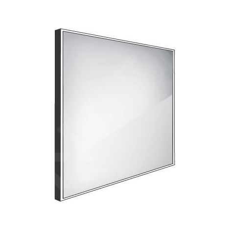 Nimco - Miroir avec lumière LED, 60x60 cm, aluminium/noir ZPC 13066-90 (1/5)