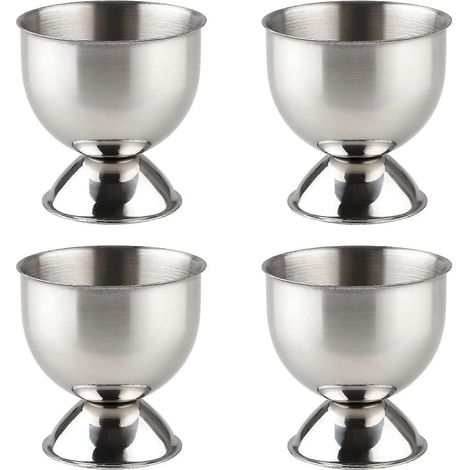 Ensemble de 4 coquetiers en acier inoxydable pour œufs durs et mollets, ustensile de cuisine - (1/5)