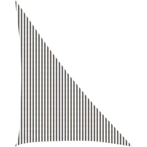 Voile d'ombrage gris clair et blanc, 4 x 5 x 6,8 mètres, en polyéthylène haute densité. (1/5)