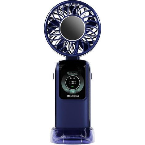 Ventilateur portable silencieux 3600 mAh, puissant et silencieux, en ABS, idéal pour la chambre, le bureau et l'école (bleu). (1/5)