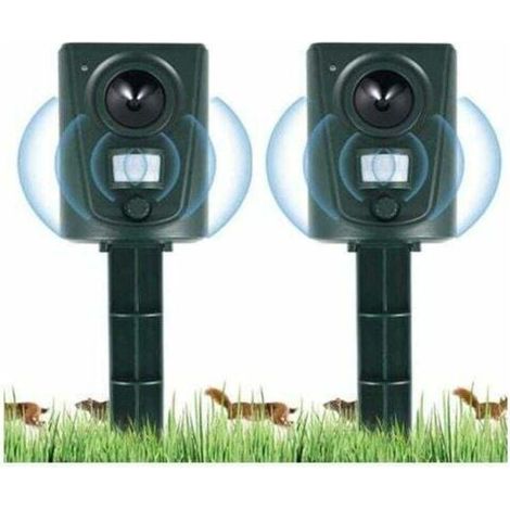 2023 2X Répulsif Chat Jardin à Ultrasons, Répulsif Chats avec Piquet au Sol Prévenir Les Chiens et Les Chats, Les Oiseaux, pour Jardins, Champs, Pépinières, Etanche (1/5)