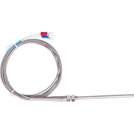 K Type Temp Thermocouple Temperature Sensor Thermal Probe Stainless Steel 0600℃ WRNT‑187Ordinary Type 3 Meter