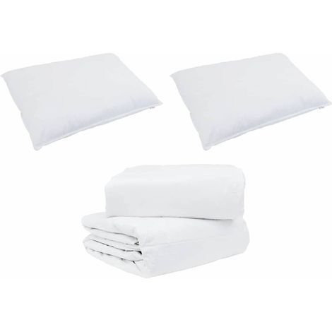 Ensemble de Duvet avec oreiller 3 pcs,Couette Blanc Plume de canard CFW23993 (1/5)