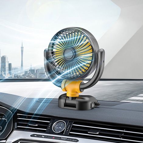 Ventilateur Automobile - 12 V - Rotatif 360° - Fixation Adhésive - Pour Tableau De Bord Camion SUV Van - Ventilateur Électrique Silencieux - 1 Pièce (1/5)