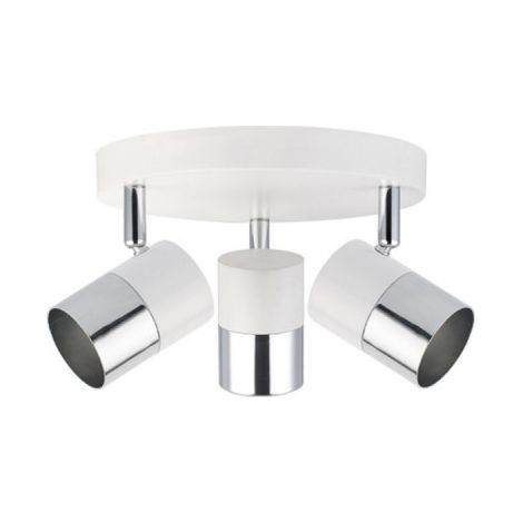 Halogen-Wandleuchte 3 Elemente Chromfarbe Knochenweiß GU10 Modell Moon EDM