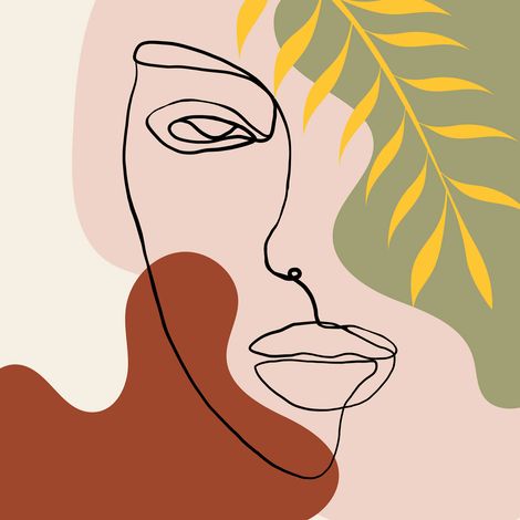 Papier peint panoramique - Femme Boho - 130 cm x 130 cm (1/2)