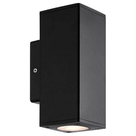 Außenwandleuchte yopol 2xgu10 schwarz polycarbonat 18,6x7,6x9,9 cm ip54 (1/2)