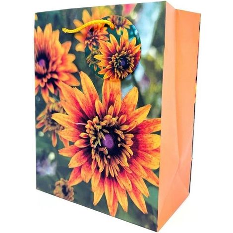 Bolsa decorativa mate de 18x23x10cm con flores