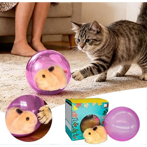 Balle interactive pour chat auto-roulante 2026 balle réaliste à mouvement automatique rotation 360° rose (1/5)