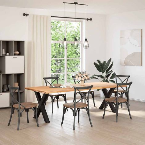 Maison Exclusive - Esstischbeine X-Form 2 Stk. Schwarz 70x(72-73)