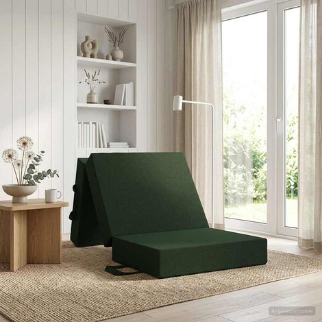 Divano Letto Pieghevole 75 x 63 x 45 cm Verde Scuro vidaXL (1/5)