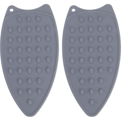 Lot de 2 tapis de repassage en silicone gris, résistants aux chocs et à la chaleur, pour fers et planches à repasser. (1/5)