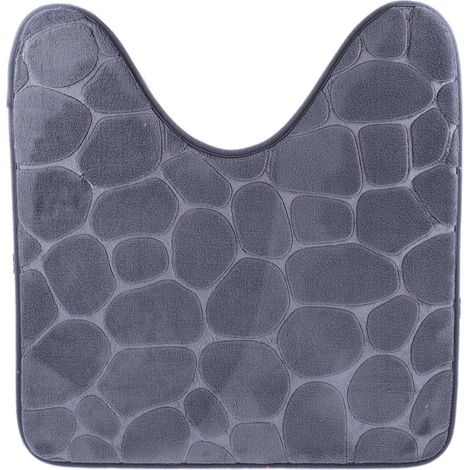 Wc-konturmatte mit formgedächtnis aus mikrofaser kiesel 45x50 cm - dunkelgrau - Tendance