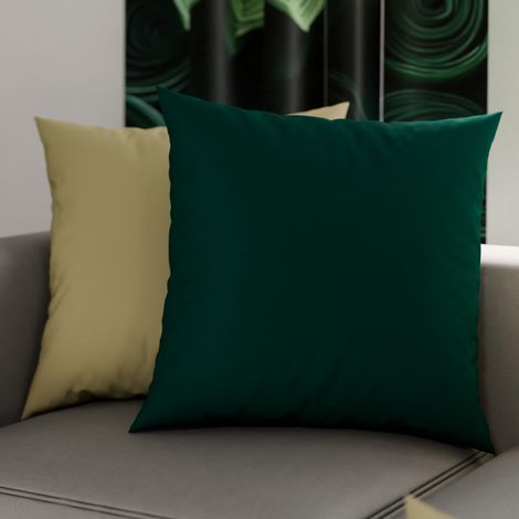 Lot de 2 Taies d'oreiller de Lit 35x35 cm, Housses de Coussin Unies Double Face Taupe et Vert, Taie Oreiller 100% Microfibre, Fabriqué en Italie (1/3)