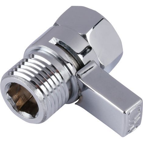 Shower Head Control Stop Valve - G1/2" Thread Outdoor Faucet, Chrome Angle Shut-Off for Faucet Flow Control Universal Replacement, Chrome Angle Valve for Hand Shower, Shower Arm (1/3)