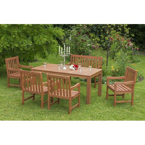 Santos Set 6tlg 4 Sessel 2er Bank Tisch 170x90cm