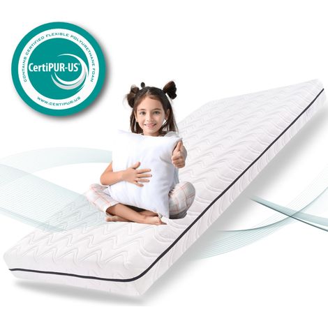 Alavya Home Matelas enfant 80 x 180 cm COZY (Hauteur 10 cm) Blanc - sans drap-housse (1/5)