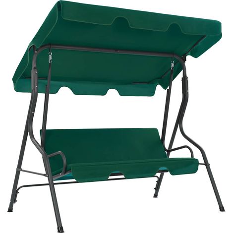 Balancelle de jardin Mobilier de jardin - Vert 170 x 110 x 153 cm Tissu BV782081 - BonneVie (1/5)
