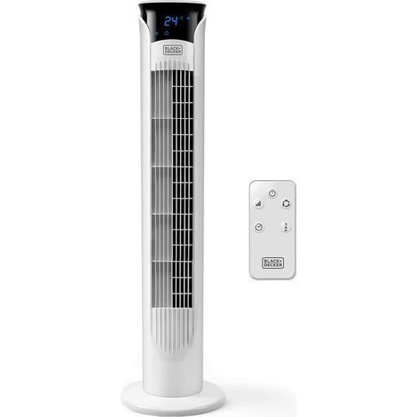 Ventilateur colonne oscillant BLACK & DECKER BXEFT48E 45W 3 vitesses H81cm Blanc (1/8)