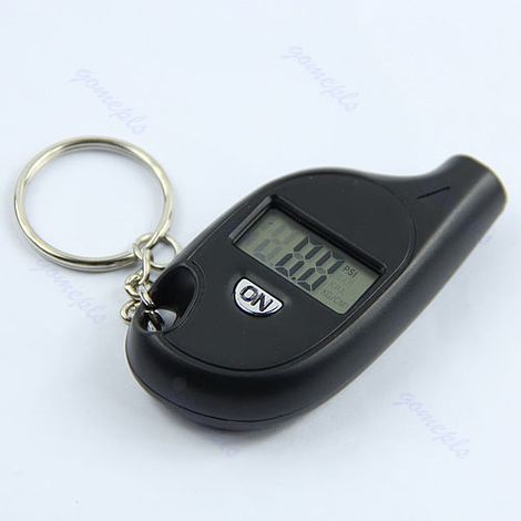 Mini porte-clés appliqué avec manomètre numérique LCD pour la pression des pneus de voiture et de moto (1/2)
